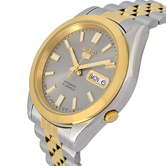 Seiko automatic 21 Jewels Calendar  bicolor Stainless steel watch  SNKC40J