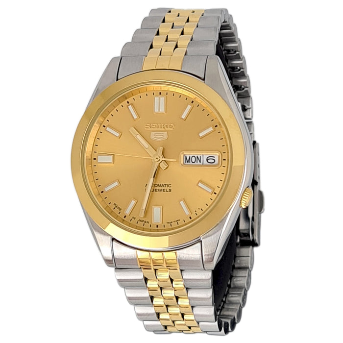 Seiko automatic 21 Jewels Calendar  bicolor Stainless steel watch  SNKC44J