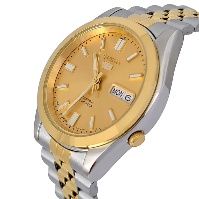 Seiko automatic 21 Jewels Calendar  bicolor Stainless steel watch  SNKC44J