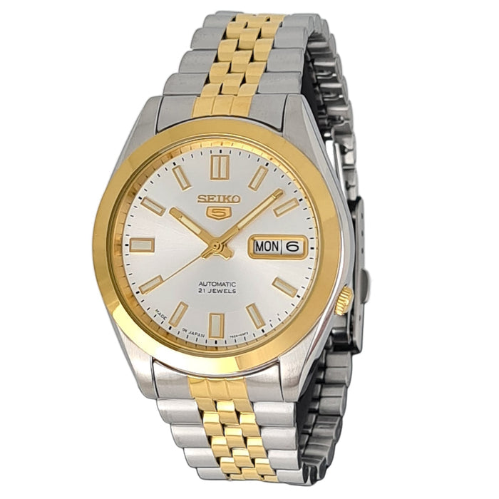 Seiko automatic 21 Jewels Calendar  bicolor Stainless steel watch  SNKF92J