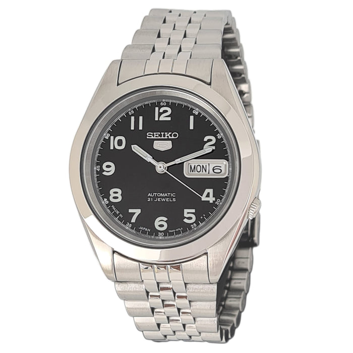 Seiko automatic 21 Jewels Calendar black dial Stainless steel watch  SNKB47J