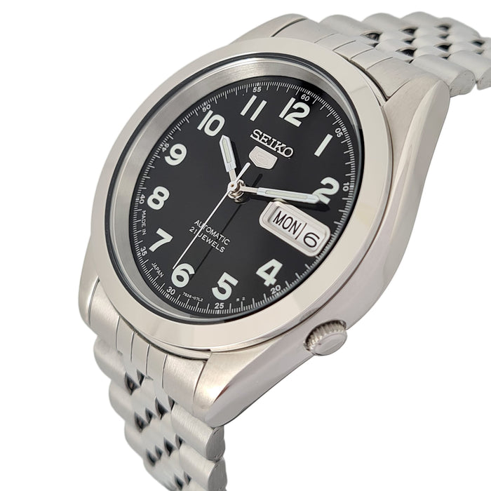 Seiko automatic 21 Jewels Calendar black dial Stainless steel watch  SNKB47J