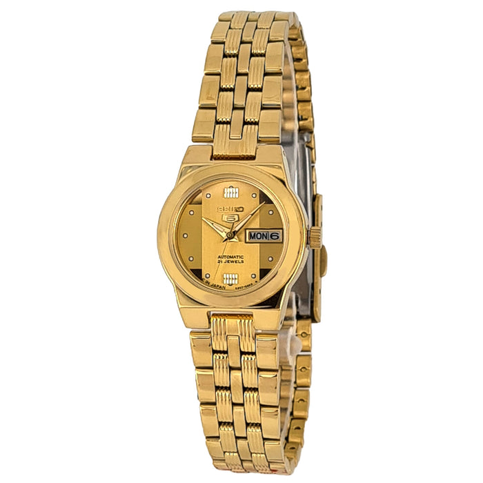 Seiko automatic 21 Jewels Calendar golden Stainless steel ladies watch  SYMB70J