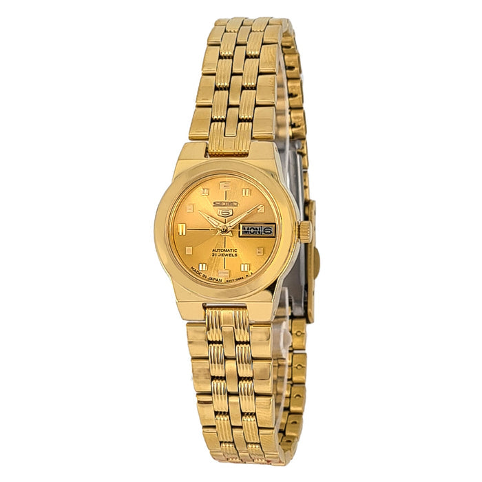 Seiko automatic 21 Jewels Calendar golden Stainless steel ladies watch  SYMB78J