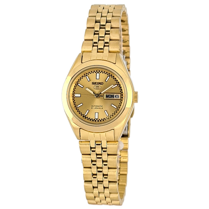 Seiko automatic 21 Jewels Calendar golden Stainless steel ladies watch  SYMF62J