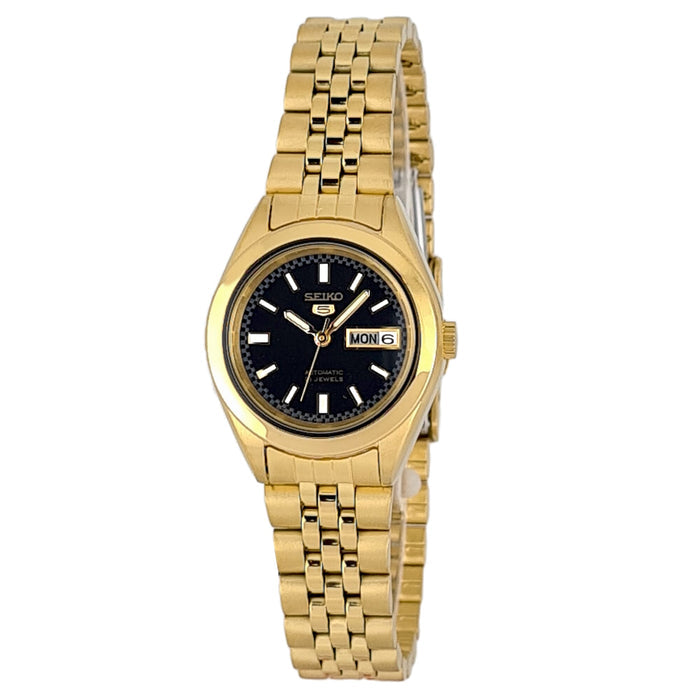 Seiko automatic 21 Jewels Calendar golden Stainless steel ladies watch  SYMF64J