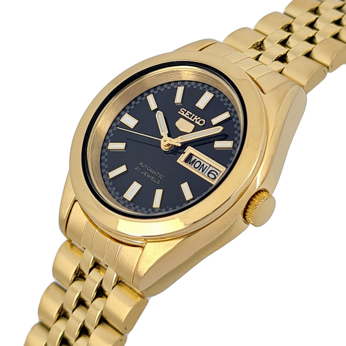 Seiko automatic 21 Jewels Calendar golden Stainless steel ladies watch  SYMF64J
