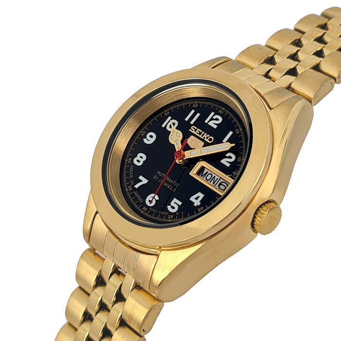 Seiko automatic 21 Jewels Calendar golden Stainless steel ladies watch  SYMF92J