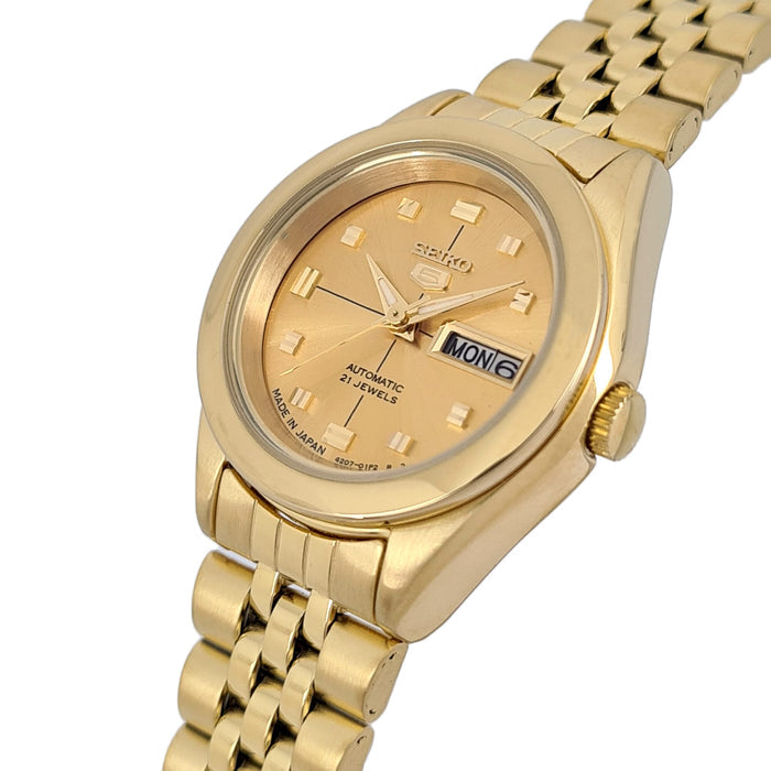 Seiko automatic 21 Jewels Calendar golden Stainless steel ladies watch  SYMG18J
