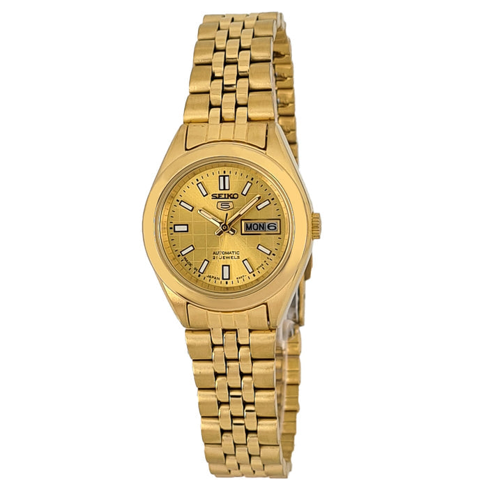 Seiko automatic 21 Jewels Calendar golden Stainless steel ladies watch  SYMH58J