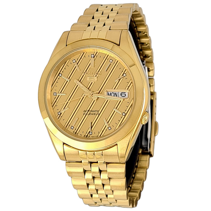 Seiko automatic 21 Jewels Calendar  golden Stainless steel watch  SNKC16J