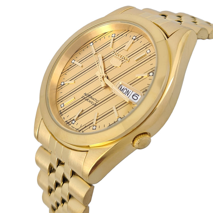 Seiko automatic 21 Jewels Calendar  golden Stainless steel watch  SNKC16J