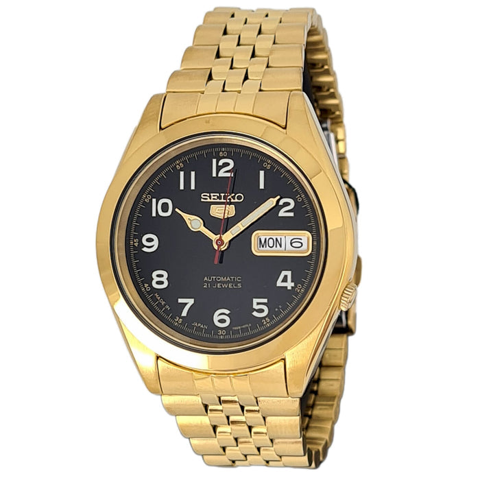 Seiko automatic 21 Jewels Calendar  golden Stainless steel watch  SNKC20J