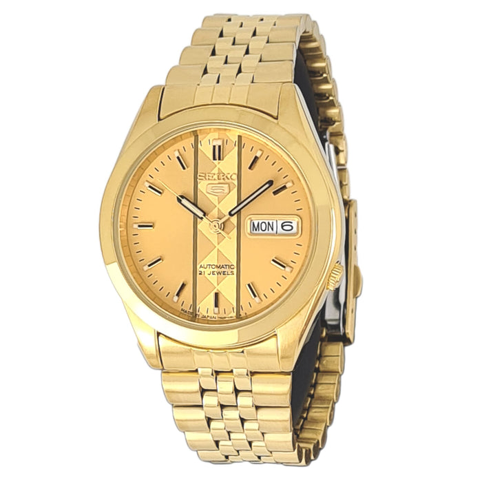 Seiko automatic 21 Jewels Calendar  golden Stainless steel watch  SNKC32J