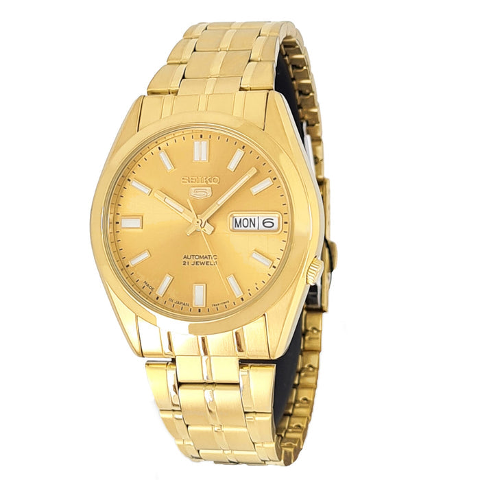 Seiko automatic 21 Jewels Calendar  golden Stainless steel watch  SNKF44J