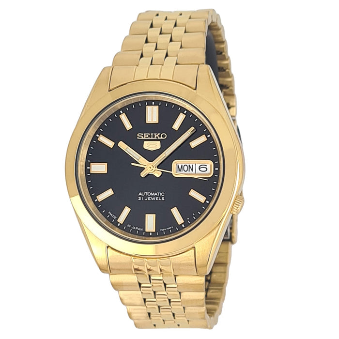 Seiko automatic 21 Jewels Calendar  golden Stainless steel watch  SNKF86J