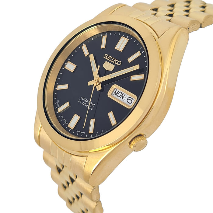 Seiko automatic 21 Jewels Calendar  golden Stainless steel watch  SNKF86J