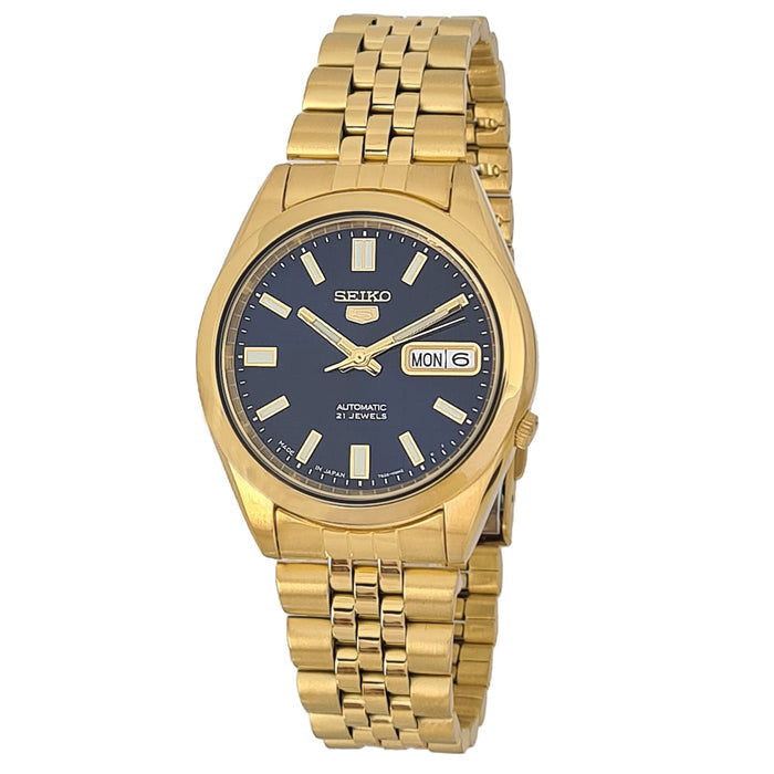 Seiko automatic 21 Jewels Calendar  golden Stainless steel watch  SNKF88J