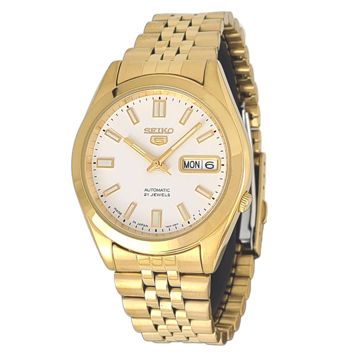Seiko automatic 21 Jewels Calendar golden Stainless steel watch  SNKG48J