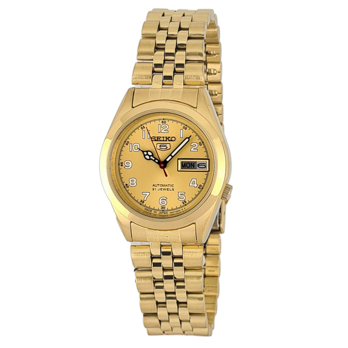 Seiko automatic 21 Jewels Calendar  golden Stainless steel watch  SNY606J