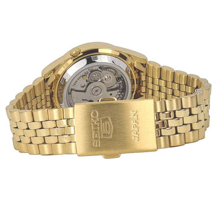 Seiko automatic 21 Jewels Calendar  golden Stainless steel watch  SNY606J