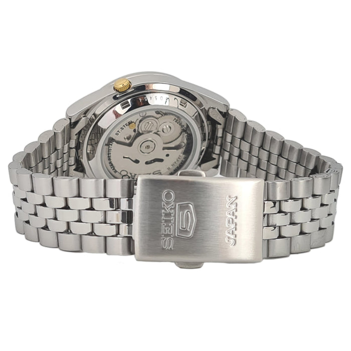 Seiko automatic 21 Jewels Calendar white dial Stainless steel watch  SNKB49J