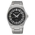 SEIKO BLACK DIAL STAINLESS STEEL MEN'S WATCH - SUR505P1