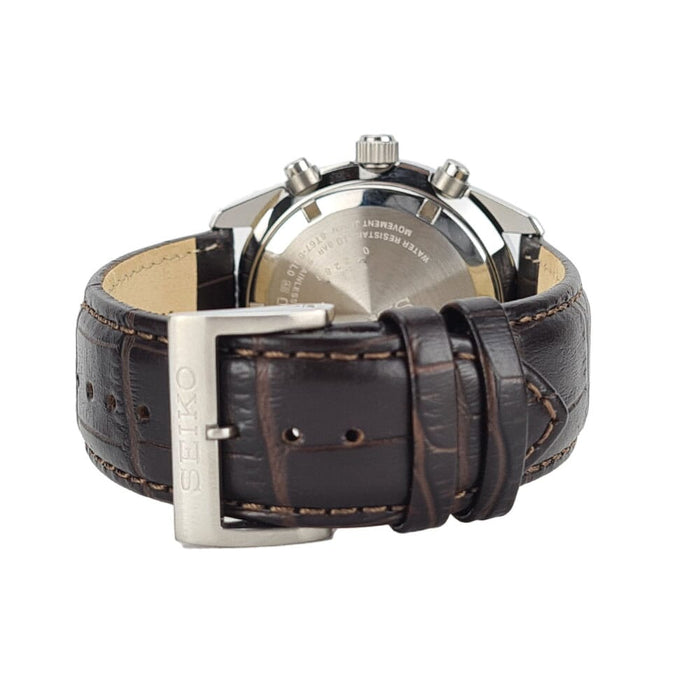 Seiko Chronograph Leather Strap Watch SSB385P