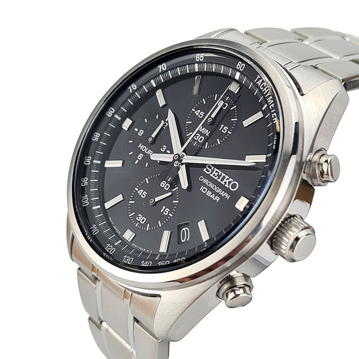 Seiko Chronograph With Tachymeter Bicolour Stainless Steel Watch, SSB379P