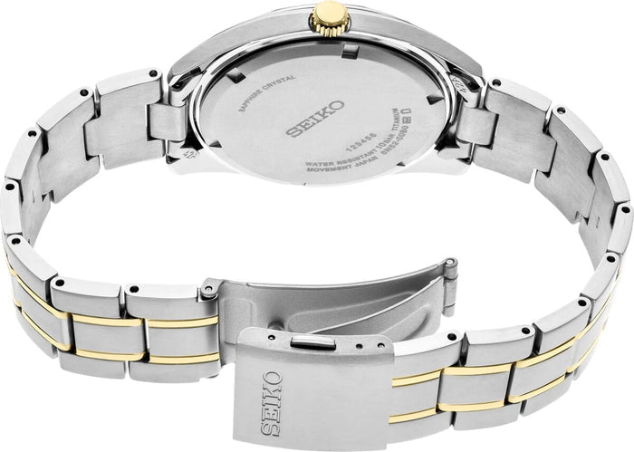 Seiko Herren-Uhr Quarz Titan mit Edelstahlband, Silver, SUR377P1-AMZUK