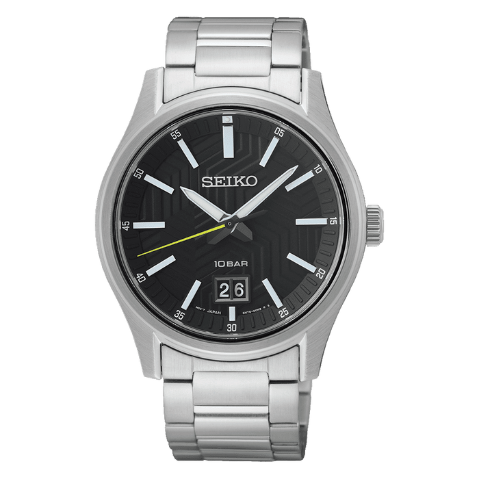 Seiko Men Analog Quartz Watch with Stainless Steel Strap SUR535P1, Silver, Bracelet