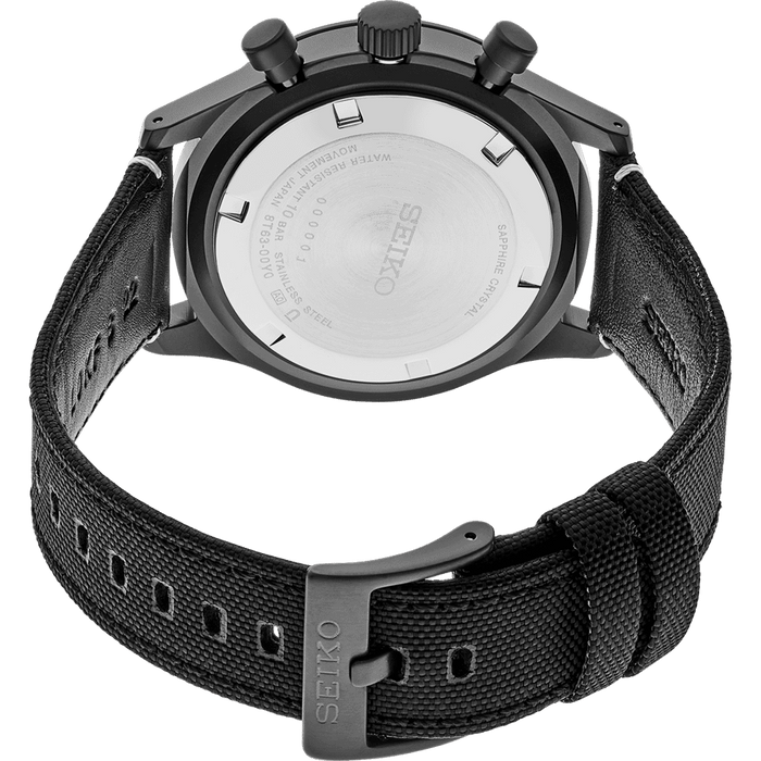 Seiko Men's Analog Quartz Watch with Nylon Strap SSB417P1, Black