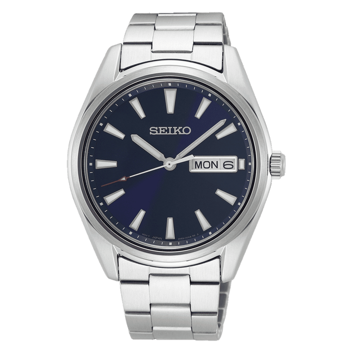 Seiko Men's Analogue Japanese Quartz Watch with Stainless Steel Strap SUR341P1, Blue, Blue, M, bracelet
