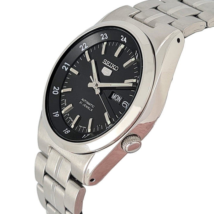 Seiko Men's Black Dial Stainless Steel Analog Watch - Snk567J1