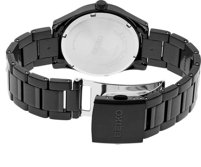 Seiko Mens Black-Plated Stainless Steel SUR515P1, Black