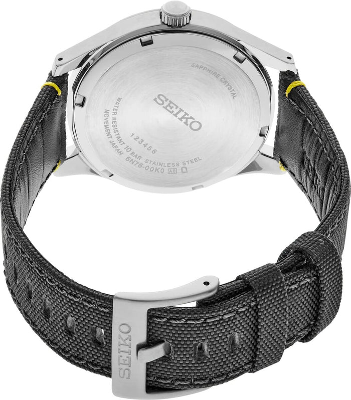 Seiko SUR543P1 Men's Analogue Quartz Watch with Nylon Strap, black, Strap.