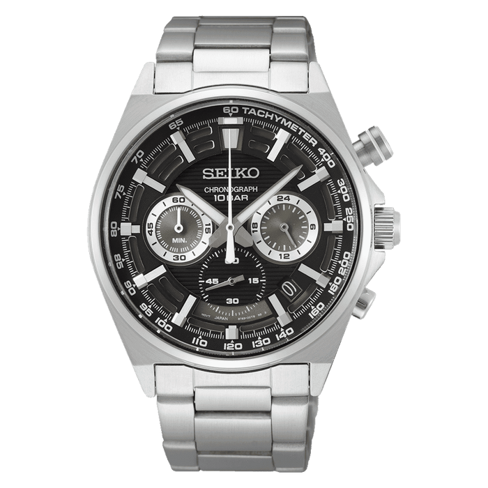 Seiko Watch, Black, Cinturino in Metallo, SSB397P1