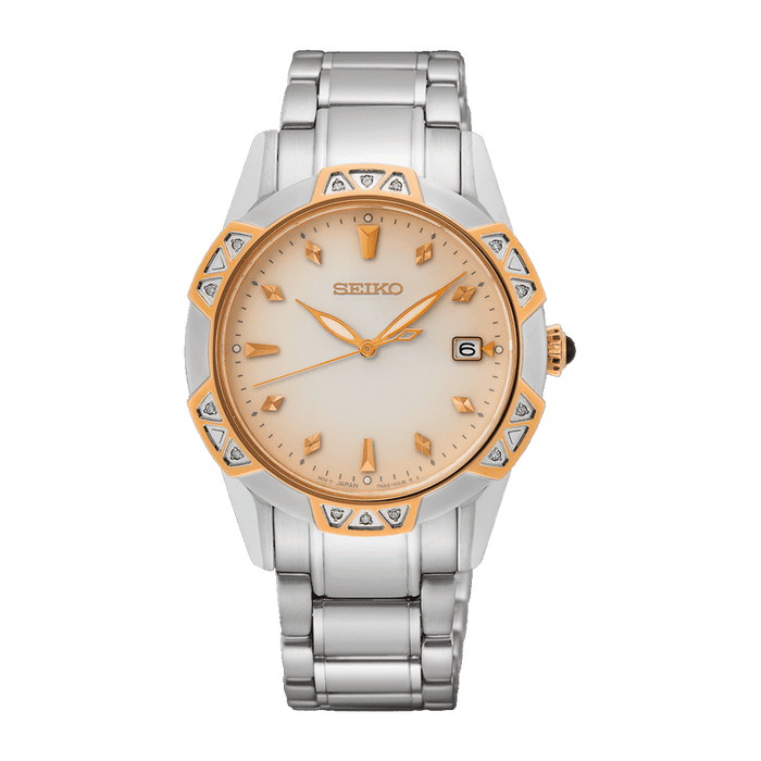 Seiko white dial Quartz movment stianless steel watch for women,s SKK730P