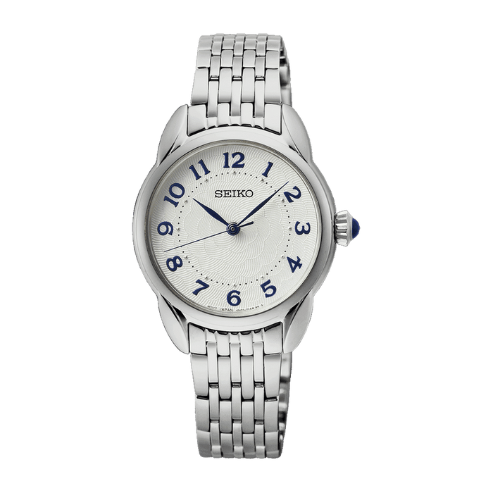 Seiko white dial Quartz movment stianless steel watch for women,s SUR561P