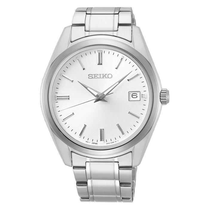 Seiko white dial stainless steel watch for men SUR307P