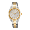 Seiko Women's Analogue Quartz Watch with Leather Strap SUR455P1, Silver-gold, ? 30 x 8 mm, bracelet