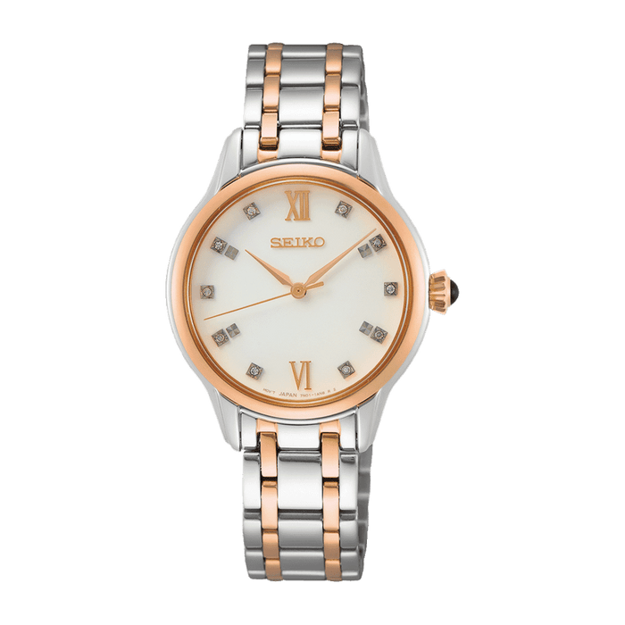 Seiko Women's Conceptual White Dial Quartz Analog Watch Srz542P Bicolour