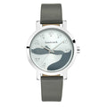 Silver Dial Leather Strap Watch 6222SL02