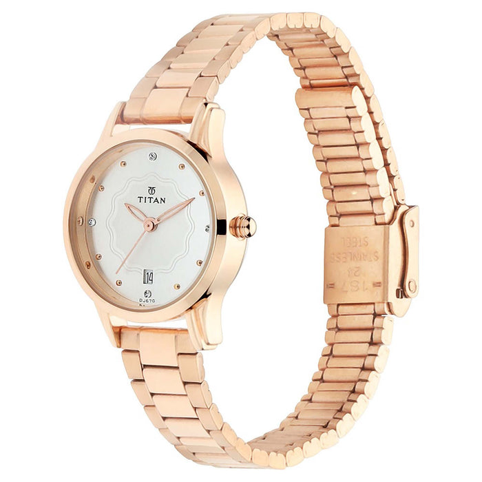 Silver Dial Metal Strap Watch 2628WM01