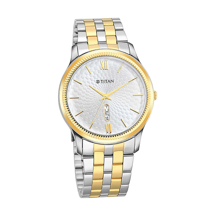 Silver White Dial Metal Strap Watch 1824BM02