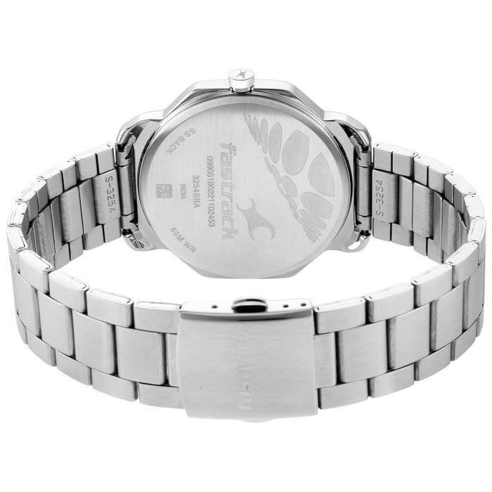 Stunner in Silver Dial & Metal Strap, Silver, bracelet