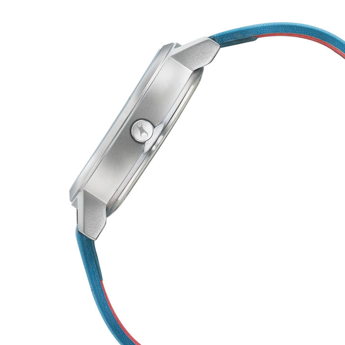 Sunburn Watch - Aqua Blue Dial with Leather Strap