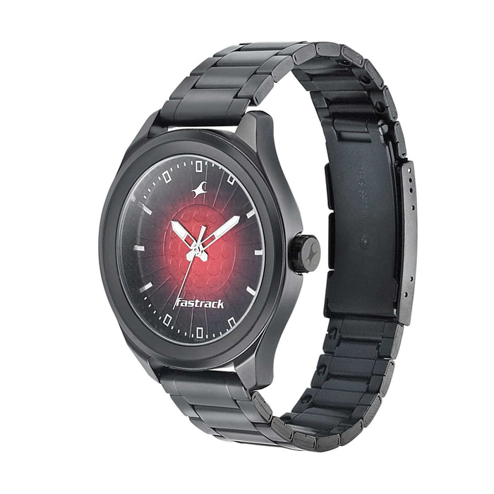 Sunburn Watch - Black Dial with Stainless Steel Strap