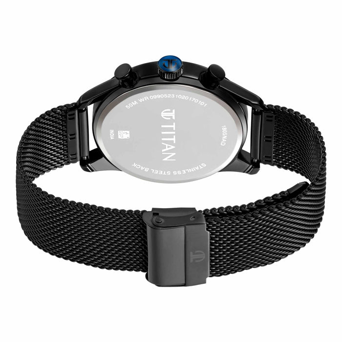 TITAN 1805NM03 Watch for Men Analog Blue Stainless Steel Band