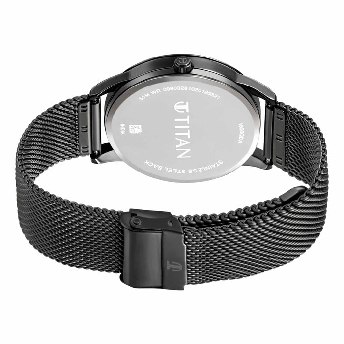 TITAN 1806QM01 Watch for Men Analog Anthracite Stainless Steel Band